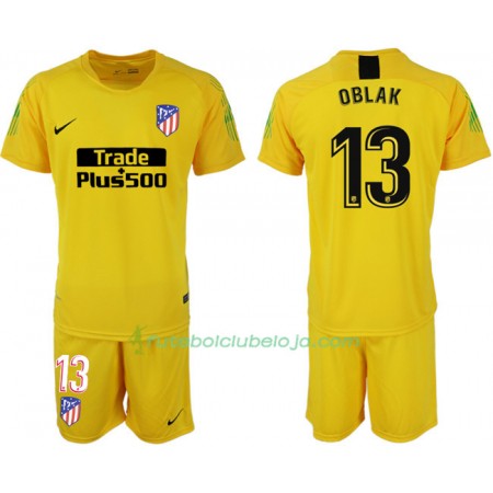 Camisola Atlético Madrid Guarda Redes Oblak 13 Criança Equipamento 2018-2019 Manga Curta